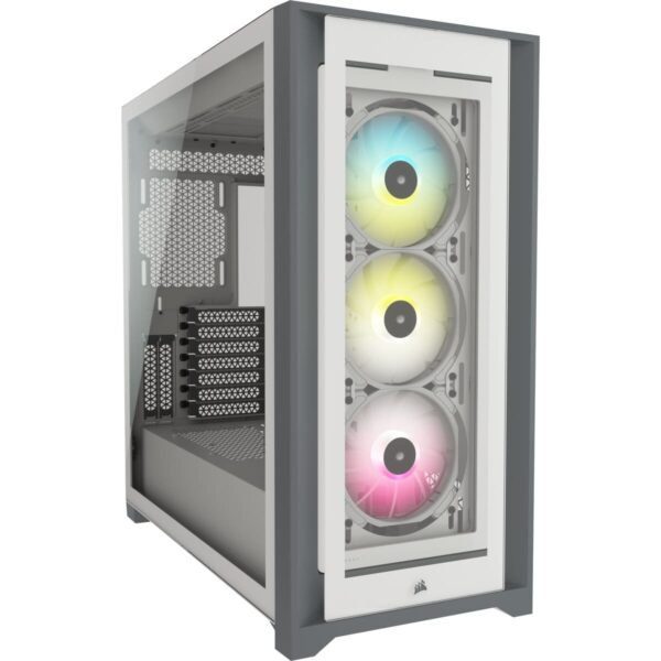 ⁦מארז מחשב בצבע לבן Corsair iCUE 5000X RGB CC-9011213-WW Mid Tower⁩ – תמונה ⁦2⁩