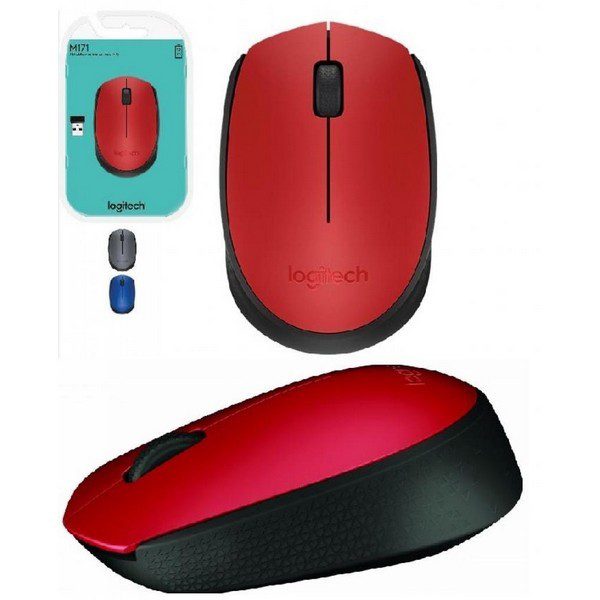 עכבר אלחוטי בצבע שחור - אדום Logitech M171