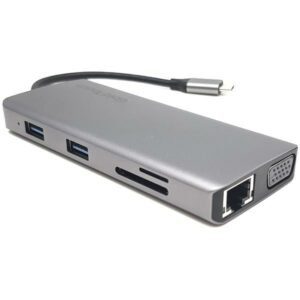 תחנת עגינה USB Type-C עם חיבורי Gold Touch SU-C12 HDMI + VGA + 4xUSB + LAN + TF/SD Slot & PD