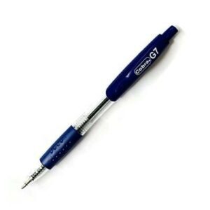 עט כחול כדורי עם לחצן 1 מ"מ G7 - מבית Cobra