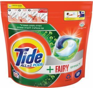 קפסולות טייד ג'ל כביסה אפקט פיירי - 37 קפסולות