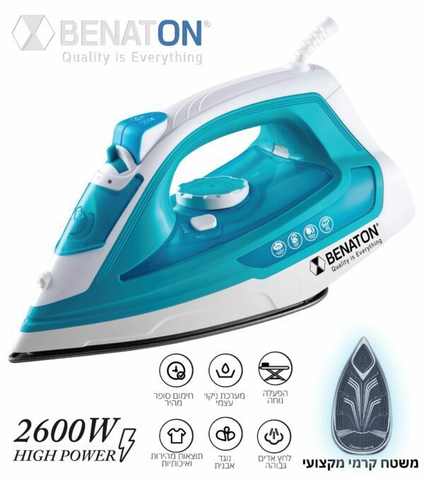 מגהץ אדים קרמי כיבוי אוטומטי Benaton BT-2899 2600W