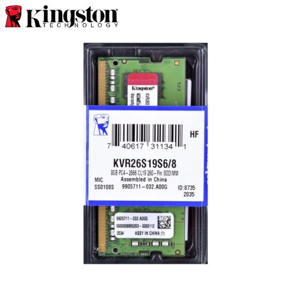 זיכרון למחשב נייד Kingston KVR26S19S6/8 DDR4 2666Mhz